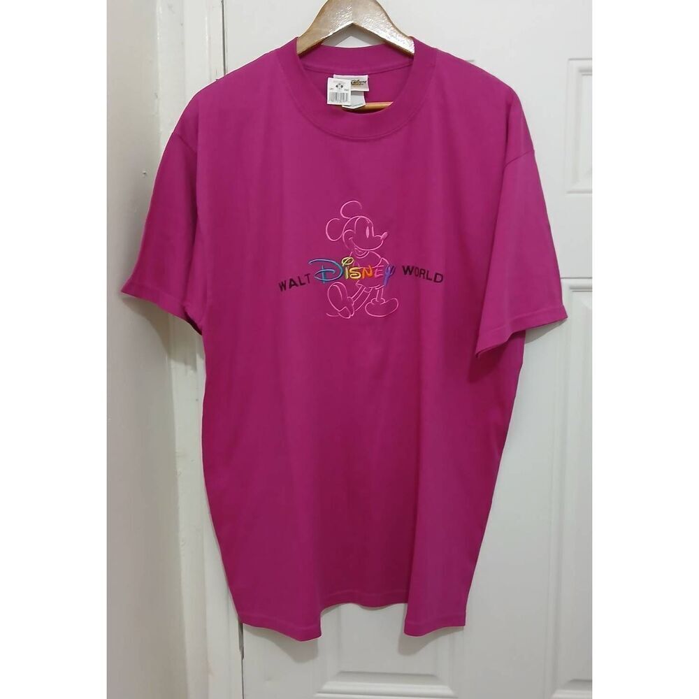 Vintage Walt Disney womens large rose pink mickey tshirt dead stock